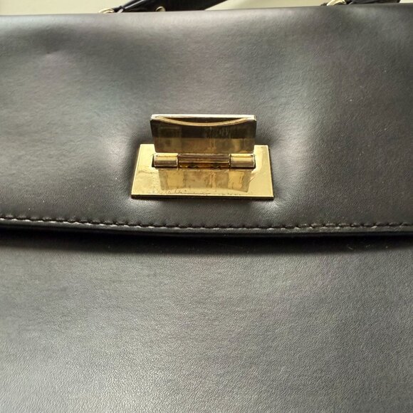 Kate Spade New York Black Leather Crossbody Top Handle Bag Gold-Tone Hardware - Picture 4 of 12